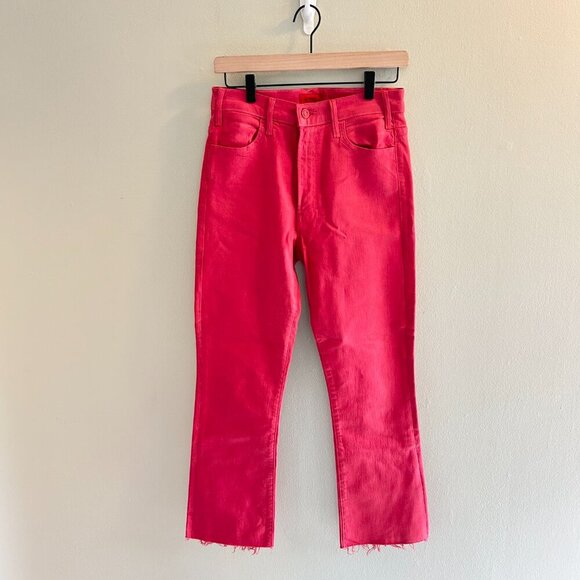 Mother The Hustler Ankle Fray Jeans Size 28 Never A Dull Moment New Years Red - Picture 3 of 14